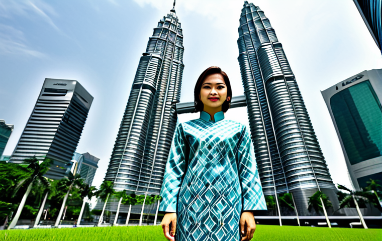 **

"A determined Malaysian businesswoman in a *baju kurung* with a modern twist, standing confidently in front of the Petronas Twin Towers, fully clothed, appropriate attire, safe for work, perfect anatomy, natural proportions, professional digital art, high resolution"

**